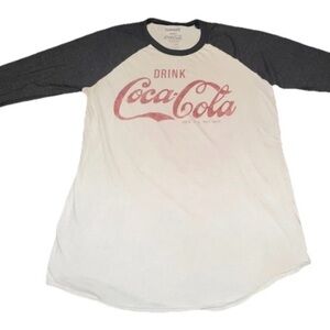 Topless California Mens Drink Coca Cola 3/4 Sleeve Cotton Blend Shirt EUC Large